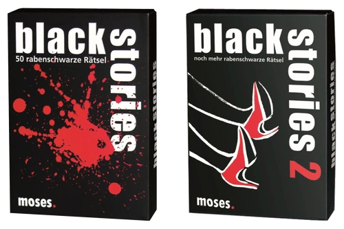 Alle Details zum Brettspiel Black Stories 1+2 und ähnlichen Spielen