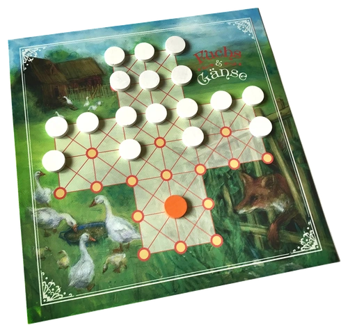Alle Details zum Brettspiel Fuchs und Gänsespiel / Fuchs & Henne / Fuchsspiel / Fuchs-Jagd / Fuchs und Gänse und ähnlichen Spielen