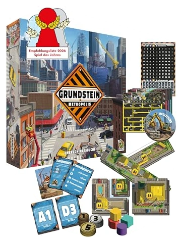 Alle Details zum Brettspiel Grundstein von Metropolis und ähnlichen Spielen