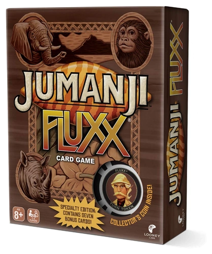 Alle Details zum Brettspiel Jumanji Fluxx und ähnlichen Spielen