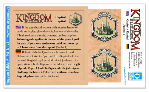 Alle Details zum Brettspiel Kingdom Builder: Kapitol (1. Mini-Erweiterung) und ähnlichen Spielen