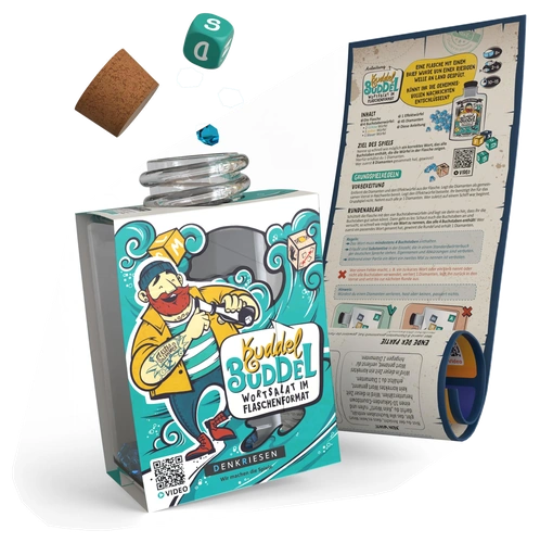 Alle Details zum Brettspiel Kuddel Buddel: Wortsalat im Flaschenformat und ähnlichen Spielen