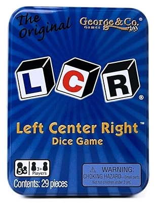 Alle Details zum Brettspiel LCR - Left Center Right und ähnlichen Spielen