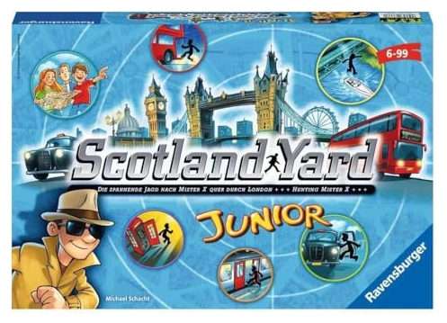 Alle Details zum Brettspiel Scotland Yard Junior und ähnlichen Spielen