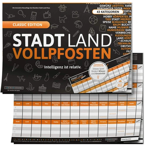 Alle Details zum Brettspiel Stadt Land Vollpfosten und ähnlichen Spielen