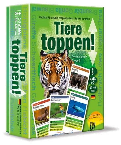Alle Details zum Brettspiel Tiere toppen! und ähnlichen Spielen