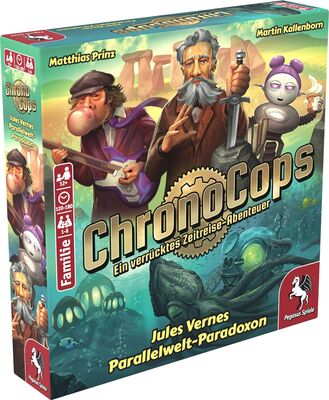 Alle Details zum Brettspiel ChronoCops: Jules Vernes Parallelwelt-Paradoxon und ähnlichen Spielen