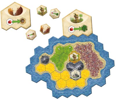 Alle Details zum Brettspiel Kingdom Builder: Die Insel (3. Mini-Erweiterung) und ähnlichen Spielen
