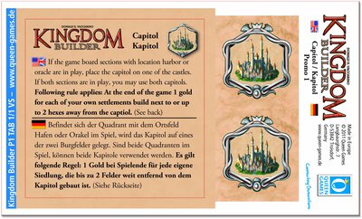 Alle Details zum Brettspiel Kingdom Builder: Kapitol (1. Mini-Erweiterung) und ähnlichen Spielen