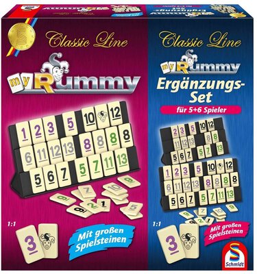 Alle Details zum Brettspiel Rummy mit Ergänzungs-Set für 5+6 Spieler und ähnlichen Spielen