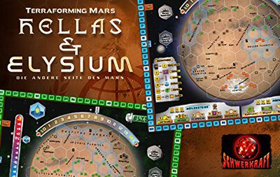 Alle Details zum Brettspiel Terraforming Mars: Hellas & Elysium - Die andere Seite des Mars (Erweiterung) und ähnlichen Spielen