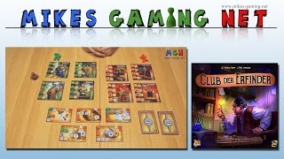 YouTube Review vom Spiel "Club der Erfinder" von Mikes Gaming Net - Brettspiele
