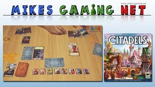 YouTube Review vom Spiel "Ohne Furcht und Adel (Citadels) (Sieger À la carte 2000 Kartenspiel-Award)" von Mikes Gaming Net - Brettspiele