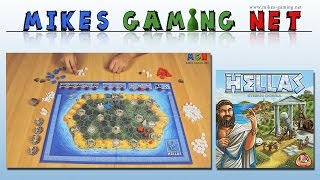 YouTube Review vom Spiel "Hellas - für zwei Helden mit Segel und Schwert" von Mikes Gaming Net - Brettspiele
