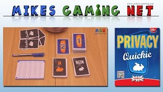 YouTube Review vom Spiel "Privacy" von Mikes Gaming Net - Brettspiele