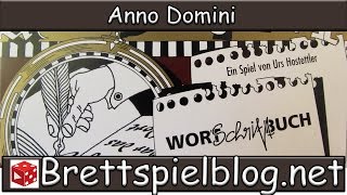 YouTube Review vom Spiel "Anno Domini: Wort Schrift Buch" von Brettspielblog.net - Brettspiele im Test