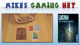 YouTube Review vom Spiel "EXIT: Das Spiel – Die verlassene Hütte (Kennerspiel 2017)" von Mikes Gaming Net - Brettspiele
