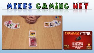 YouTube Review vom Spiel "Exploding Kittens: Party Pack" von Mikes Gaming Net - Brettspiele