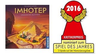 YouTube Review vom Spiel "Imhotep - Baumeister Ã„gyptens" von Spiel des Jahres